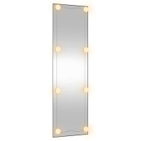 Produktbild för Väggspegel med LED-belysning 30x100 cm glas rektangulär