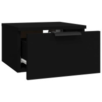 Produktbild för Väggmonterade sängbord 2 st svart 34x30x20 cm
