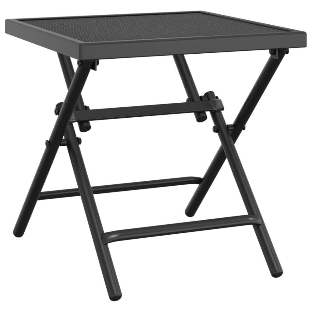 Produktbild för Trädgårdsbord hopfällbart antracit 38x38x38 cm stålnät