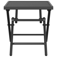 Produktbild för Trädgårdsbord hopfällbart antracit 38x38x38 cm stålnät