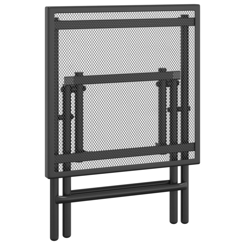 Produktbild för Trädgårdsbord hopfällbart antracit 38x38x38 cm stålnät