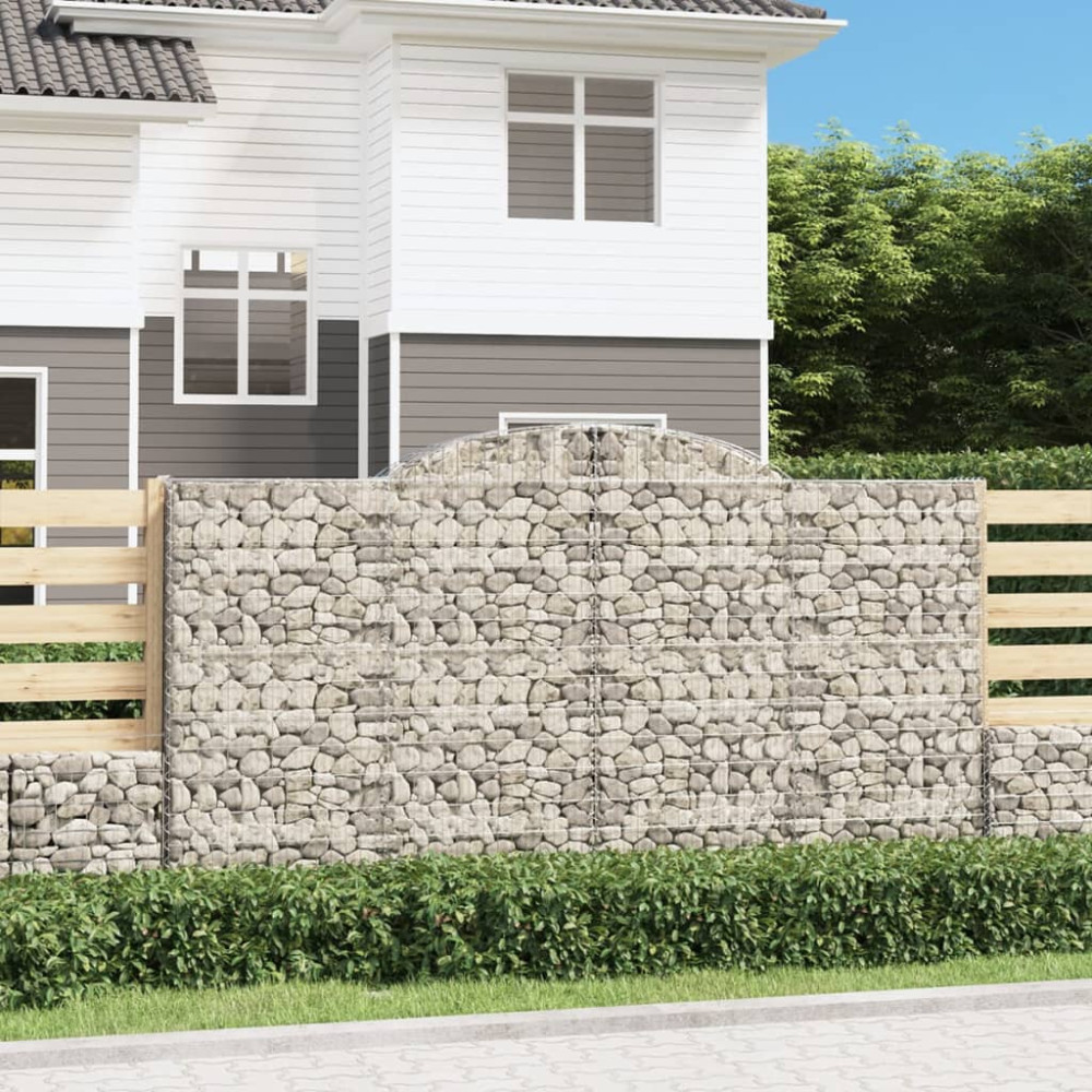Produktbild för Gabioner bågformade 10 st 300x50x160/180 cm galvaniserat järn