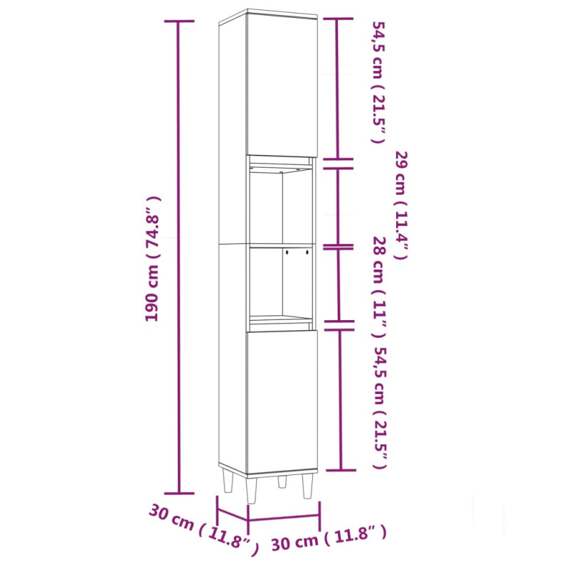 Produktbild för Badrumsmöbler 3 delar betonggrå konstruerat trä