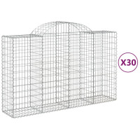 Produktbild för Gabioner bågformade 30 st 200x50x120/140 cm galvaniserat järn