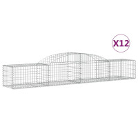 Produktbild för Gabion bågformad 12 st 300x50x40/60 cm galvaniserat järn