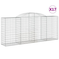 Produktbild för Gabioner bågformade 17 st 300x50x120/140 cm galvaniserat järn