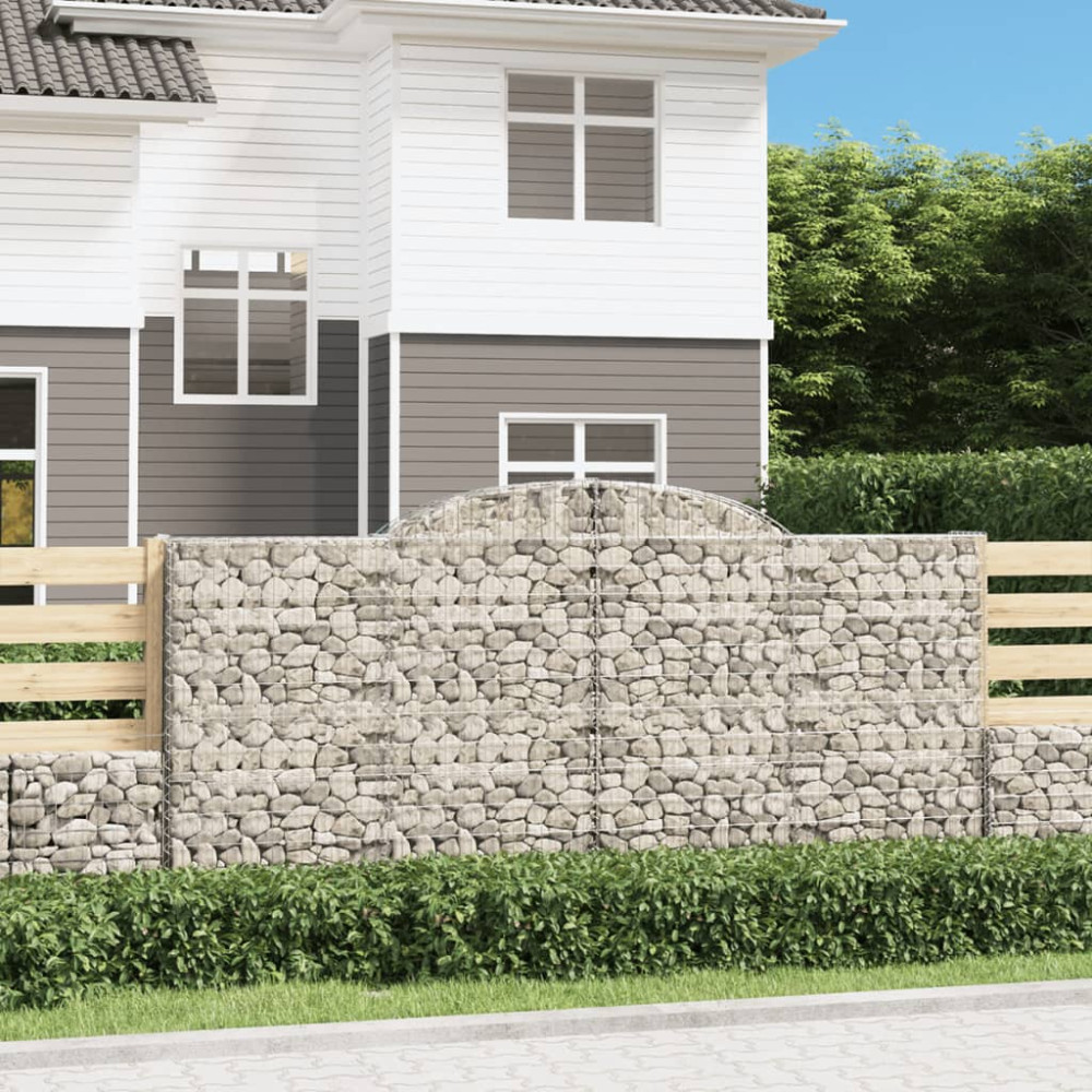 Produktbild för Gabioner bågformade 17 st 300x50x140/160 cm galvaniserat järn