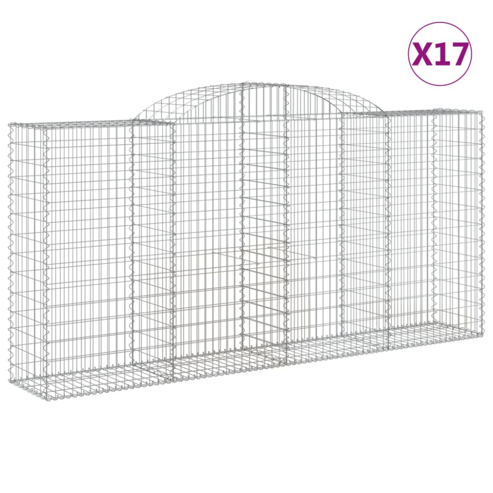 Produktbild för Gabioner bågformade 17 st 300x50x140/160 cm galvaniserat järn