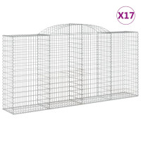 Produktbild för Gabioner bågformade 17 st 300x50x140/160 cm galvaniserat järn