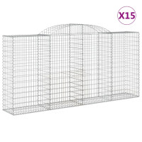 Produktbild för Gabioner bågformade 15 st 300x50x140/160 cm galvaniserat järn