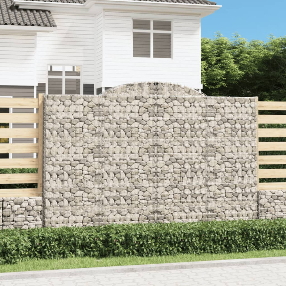 Produktbild för Gabioner bågformade 5 st 300x50x200/220 cm galvaniserat järn