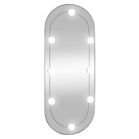 Produktbild för Väggspegel med LED-belysning 30x70 cm glas oval