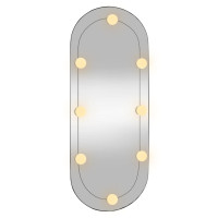 Produktbild för Väggspegel med LED-belysning 30x70 cm glas oval
