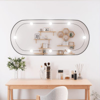 Produktbild för Väggspegel med LED-belysning 45x100 cm glas oval