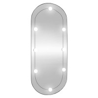 Produktbild för Väggspegel med LED-belysning 45x100 cm glas oval