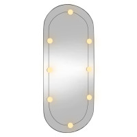 Produktbild för Väggspegel med LED-belysning 45x100 cm glas oval