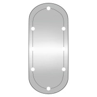 Produktbild för Väggspegel med LED-belysning 45x100 cm glas oval