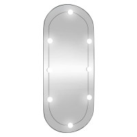 Miniatyr av produktbild för Väggspegel med LED-belysning 40x90 cm glas oval