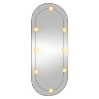Miniatyr av produktbild för Väggspegel med LED-belysning 40x90 cm glas oval