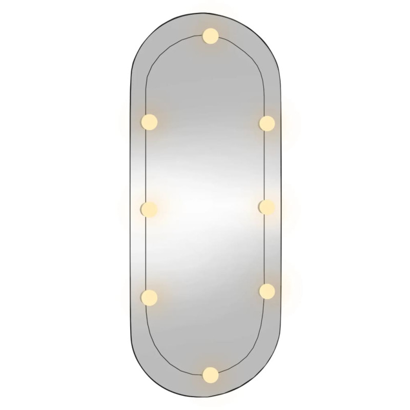 Produktbild för Väggspegel med LED-belysning 40x90 cm glas oval