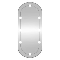 Produktbild för Väggspegel med LED-belysning 35x80 cm glas oval