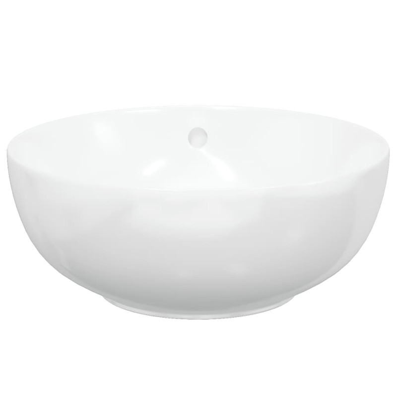 Produktbild för Handfat vit 44x17 cm keramik rund