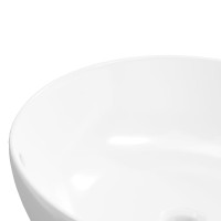 Miniatyr av produktbild för Handfat vit 44x17 cm keramik rund