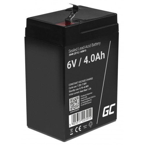 GREENCELL Green Cell AGM15 UPS-batterier Slutna blybatterier (VRLA) 6 V 4 Ah