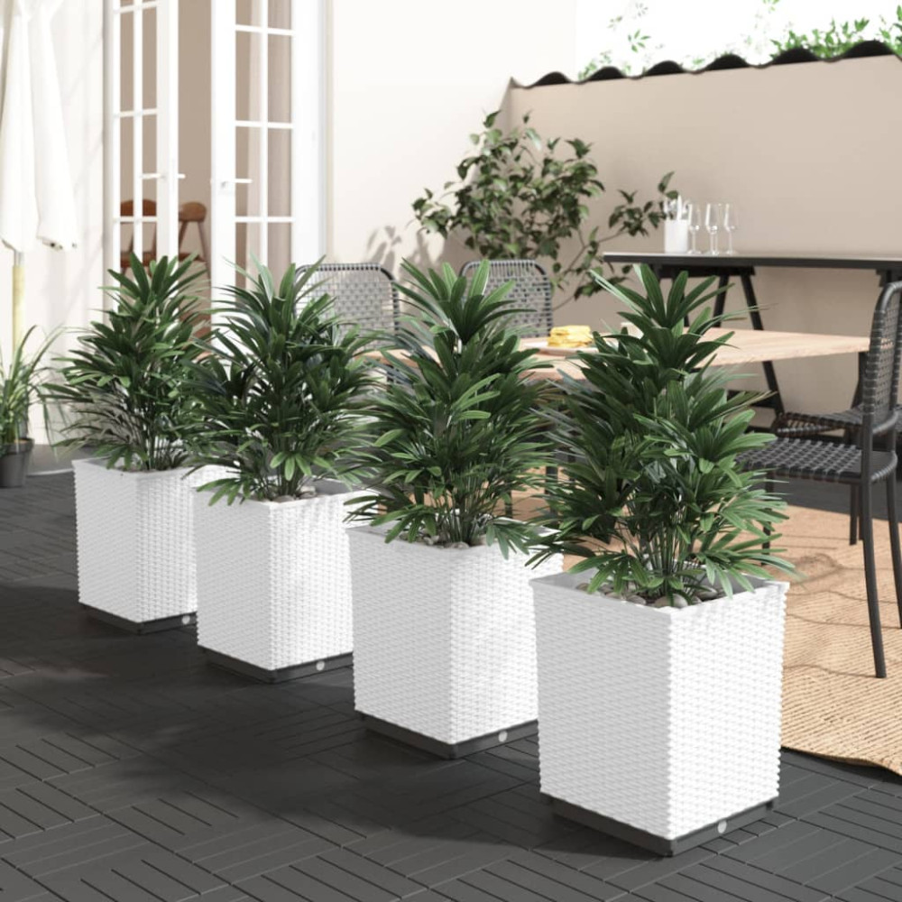 Produktbild för Odlingslådor 4 st vit 30x30x37 cm polypropylen