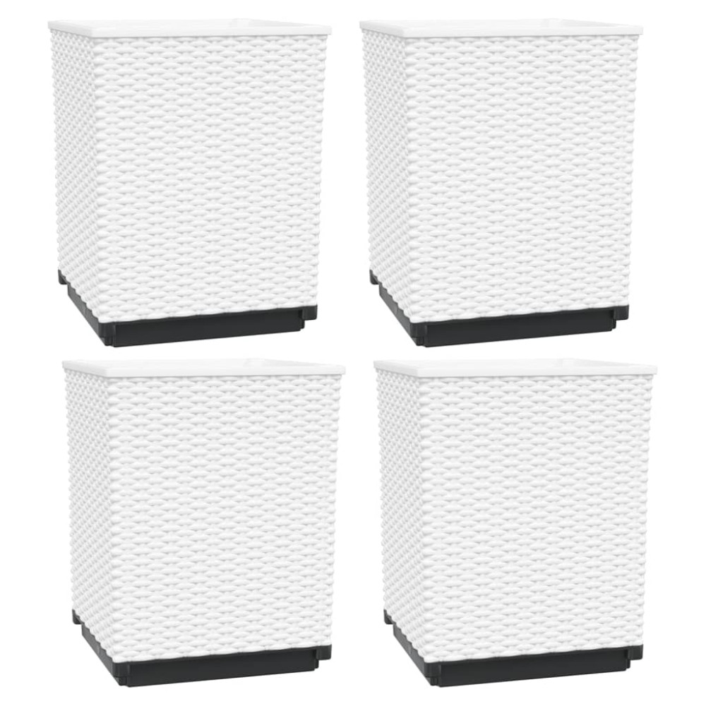 Produktbild för Odlingslådor 4 st vit 30x30x37 cm polypropylen