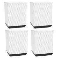 Produktbild för Odlingslådor 4 st vit 30x30x37 cm polypropylen