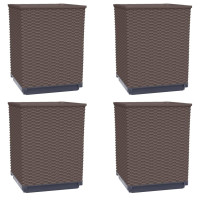 Produktbild för Odlingslådor 4 st brun 30x30x37 cm polypropylen
