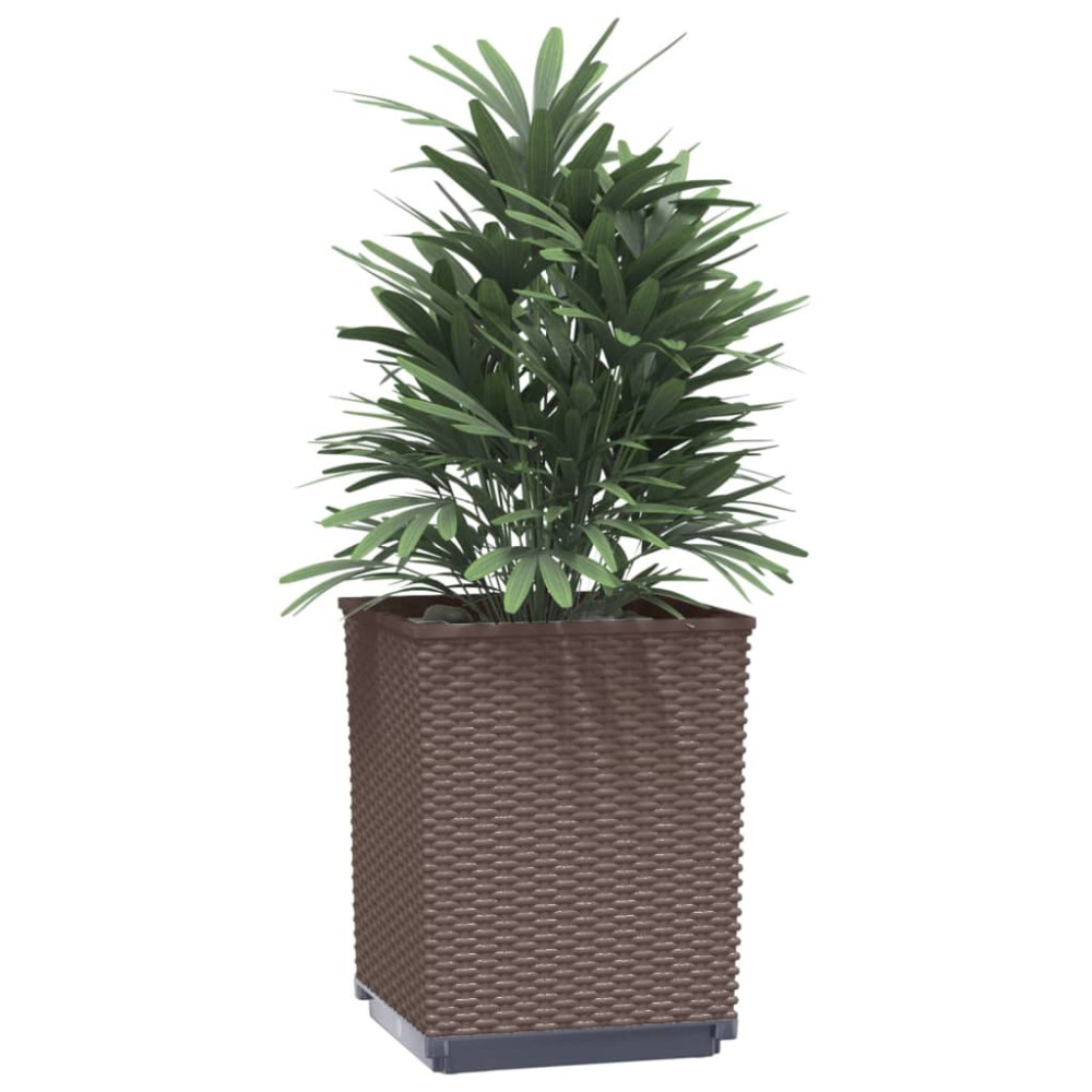 Produktbild för Odlingslådor 4 st brun 30x30x37 cm polypropylen