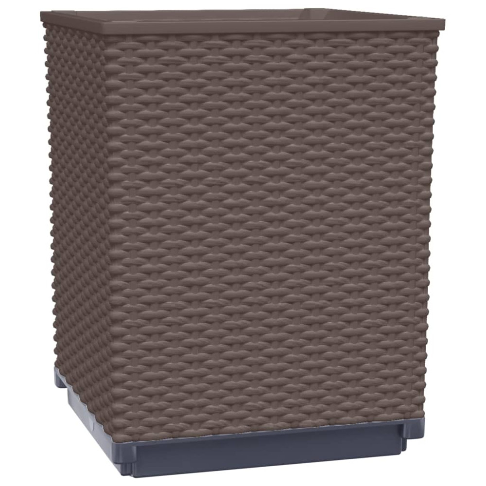 Produktbild för Odlingslådor 4 st brun 30x30x37 cm polypropylen