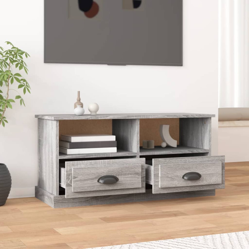 Produktbild för Tv-bänk grå sonoma 93x35,5x45 cm konstruerat trä