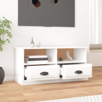 Miniatyr av produktbild för Tv-bänk vit högglans 93x35,5x45 cm konstruerat trä