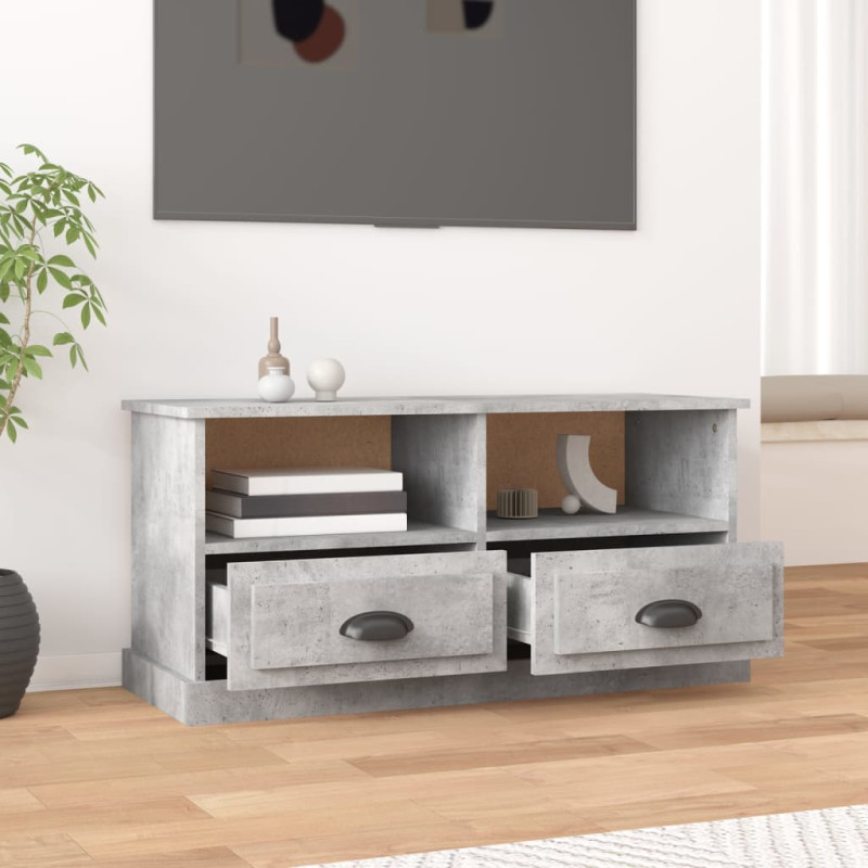Produktbild för Tv-bänk betonggrå 93x35,5x45 cm konstruerat trä