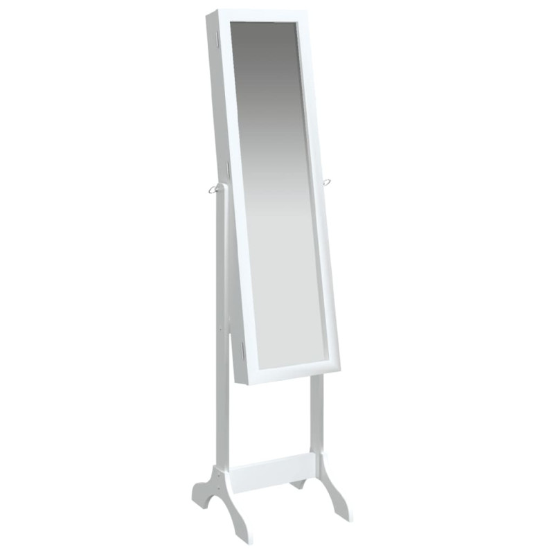Produktbild för Fristående spegel vit 34x37x146 cm