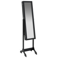 Miniatyr av produktbild för Fristående spegel svart 34x37x146 cm