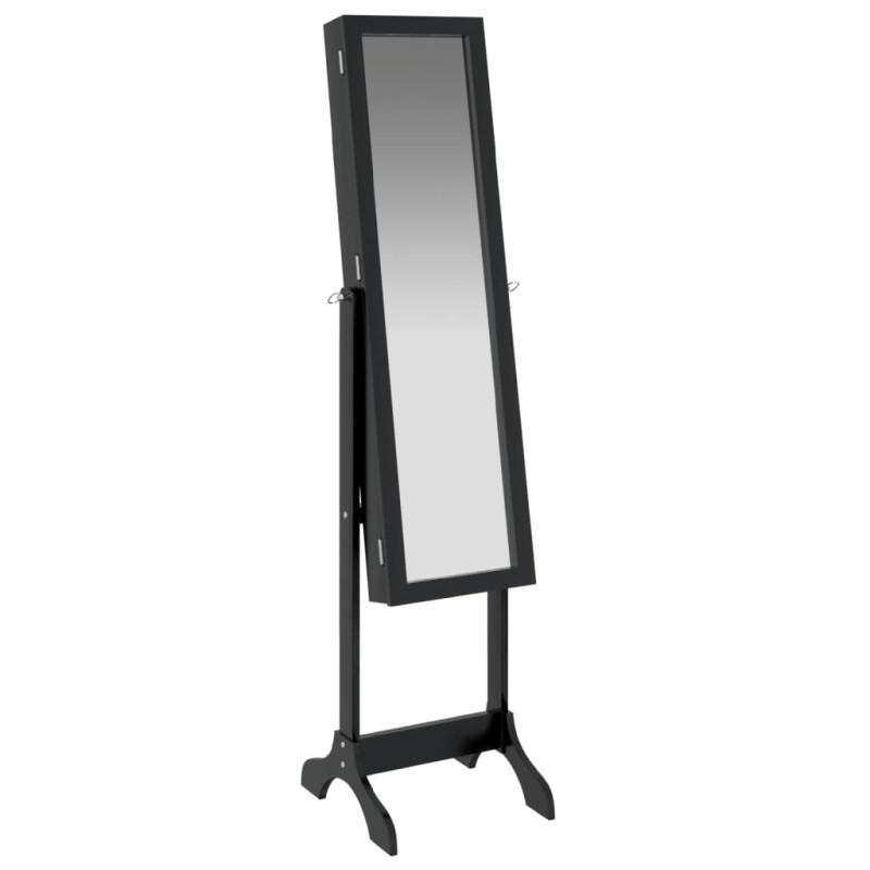 Produktbild för Fristående spegel svart 34x37x146 cm