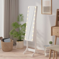 Miniatyr av produktbild för Fristående spegel med LED vit 34x37x146 cm