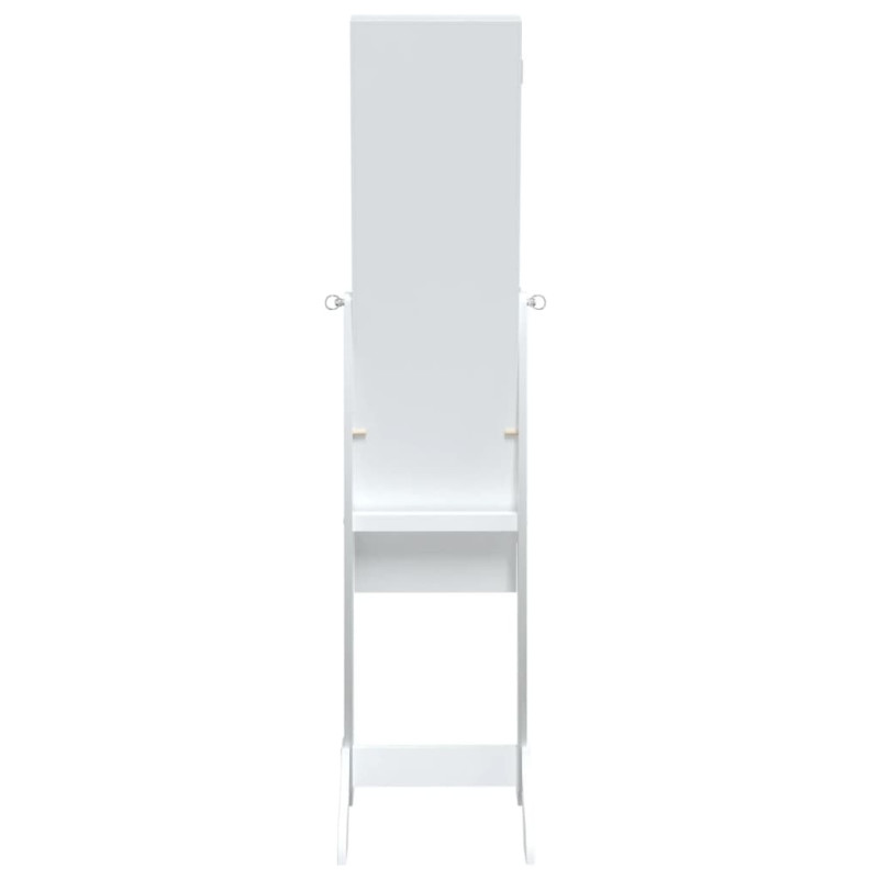 Produktbild för Fristående spegel med LED vit 34x37x146 cm