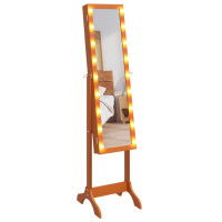 Miniatyr av produktbild för Fristående spegel med LED 34x37x146 cm