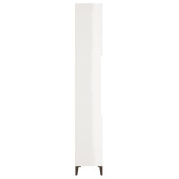 Miniatyr av produktbild för Badrumsskåp vit högglans 30x30x190 cm konstruerat trä