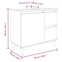 Produktbild för Badrumsskåp svart 65x33x60 cm konstruerat trä