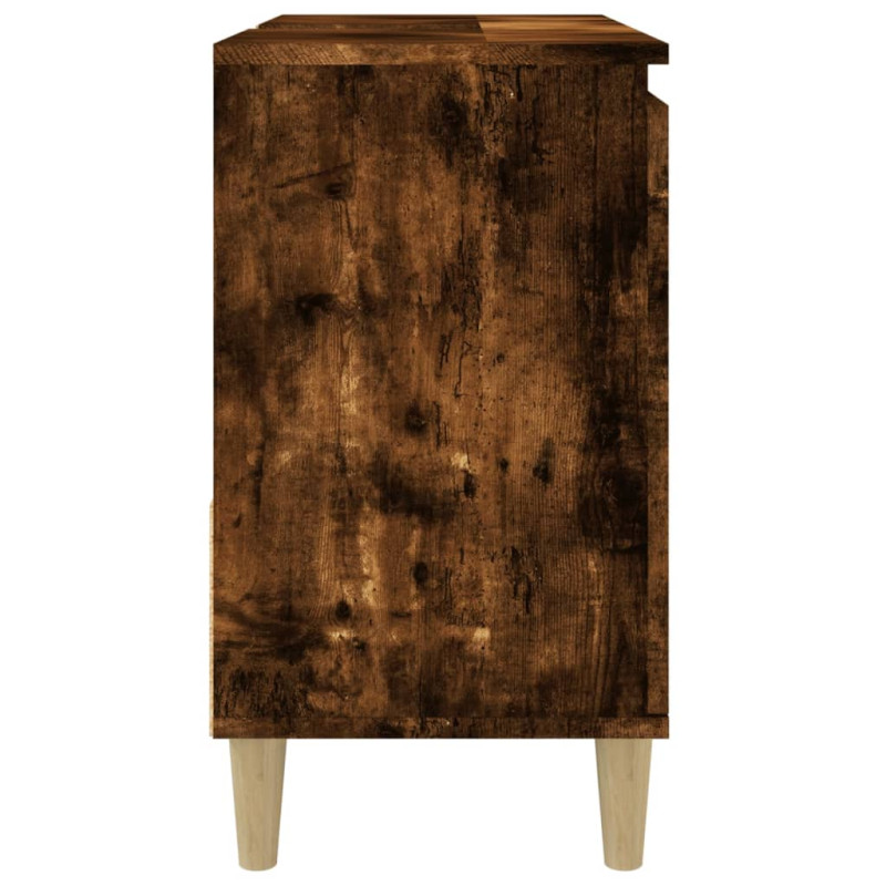 Produktbild för Badrumsskåp rökfärgad ek 65x33x60 cm konstruerat trä