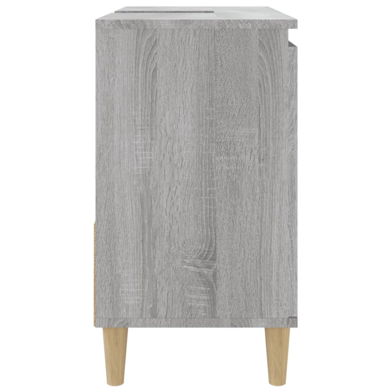 Produktbild för Badrumsskåp grå sonoma 65x33x60 cm konstruerat trä