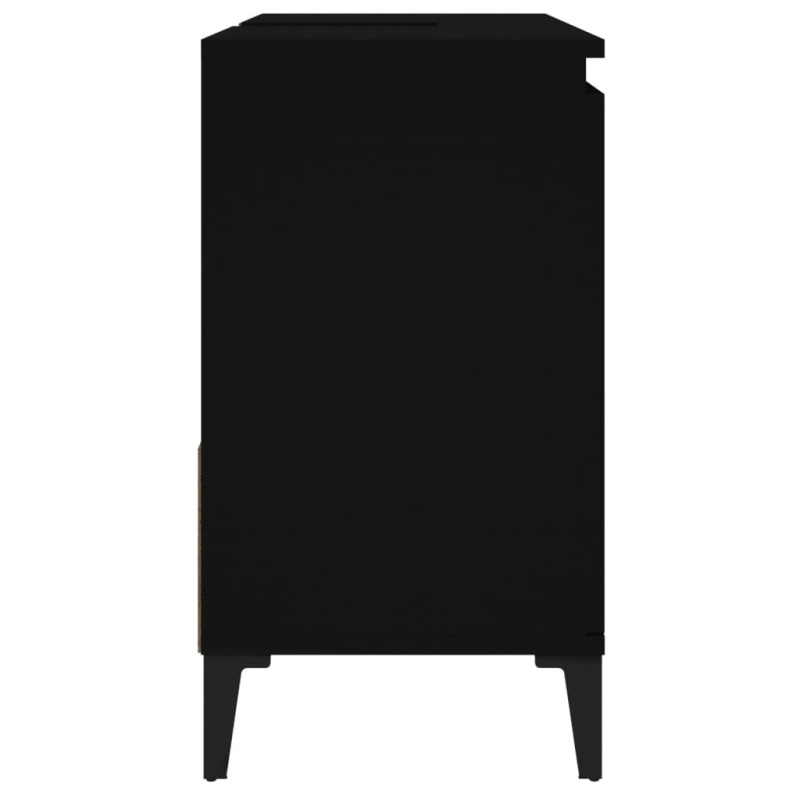 Produktbild för Badrumsskåp svart 65x33x60 cm konstruerat trä