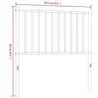 Produktbild för Huvudgavel metall vit 80 cm