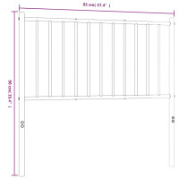 Produktbild för Huvudgavel metall vit 90 cm